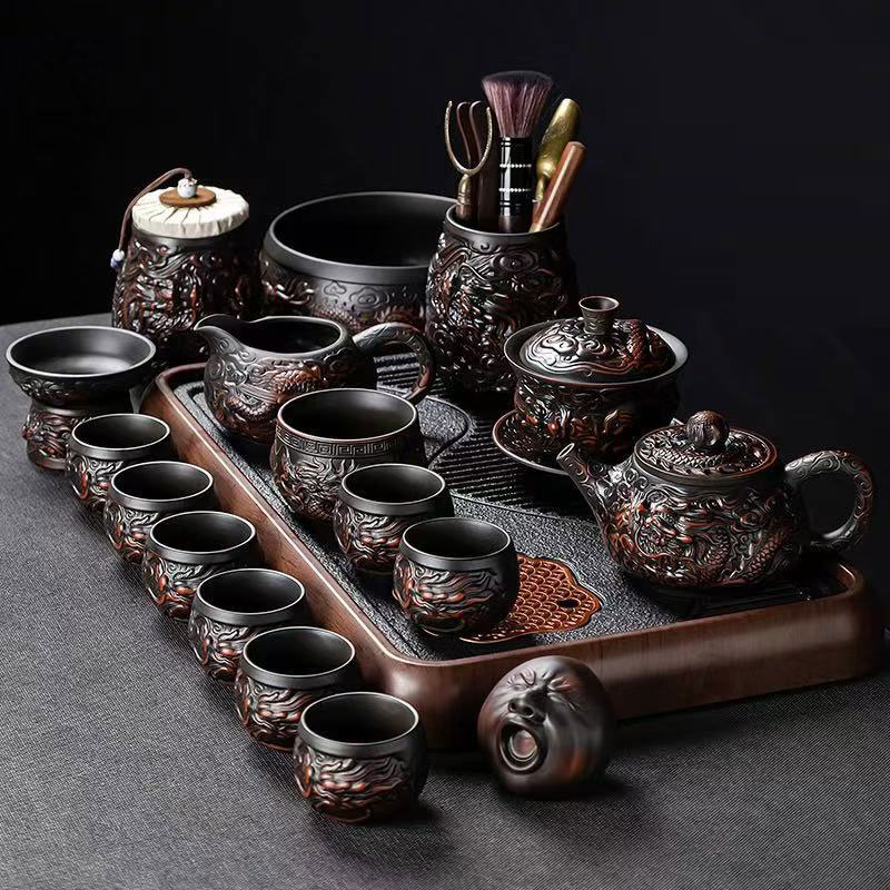 高端紫陶茶具套装家用盖碗泡茶壶茶杯专用2025新款办公室功夫茶具
